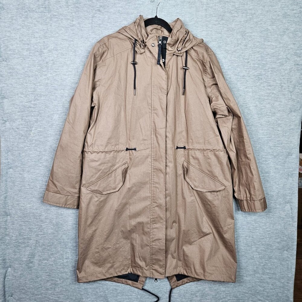 Thought Women’s Tan Full Zip Long Hooded Jacket Size 16/44